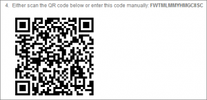 the QRcode you need to scan or the code needed to input manually